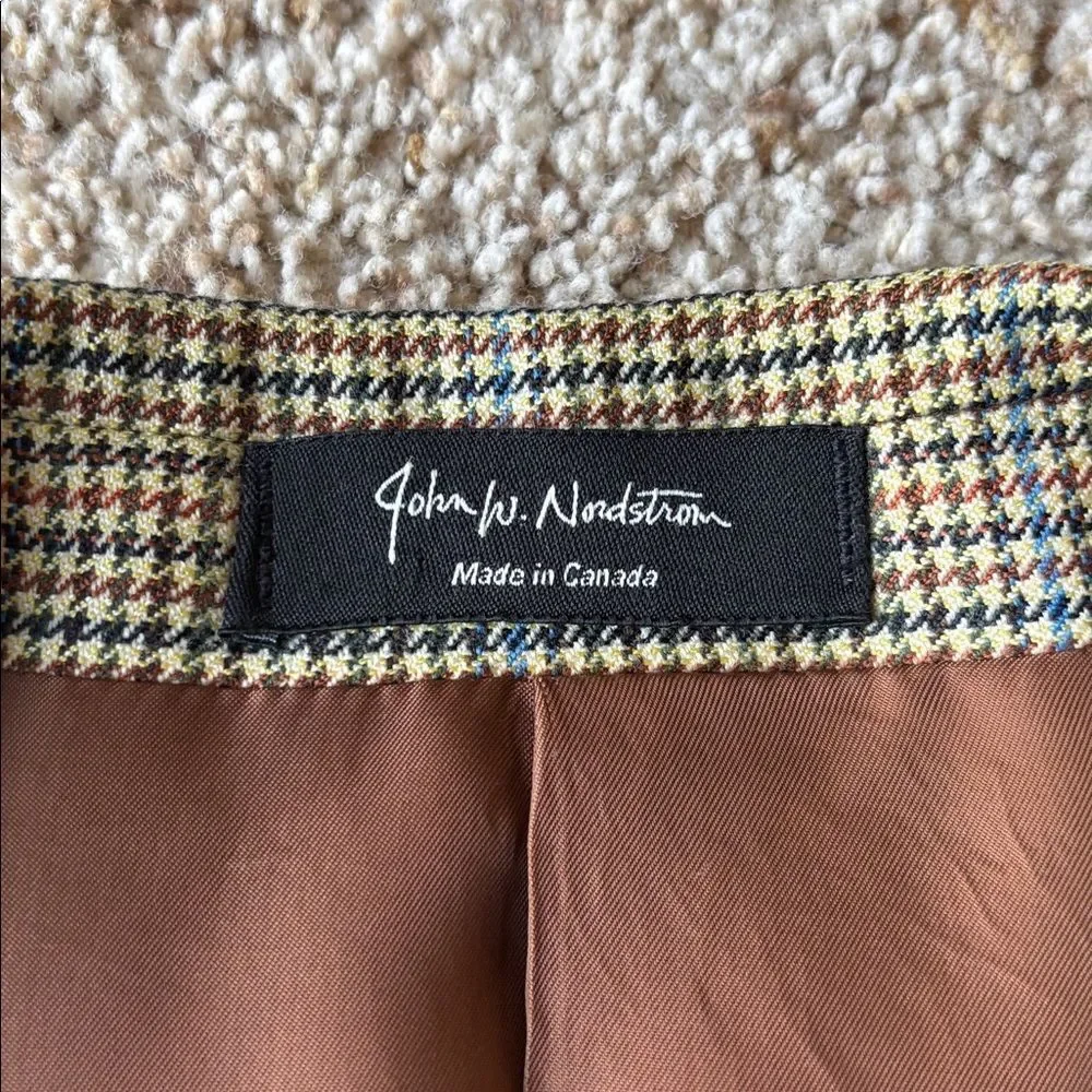John W. Nordstrom Loro Piana Pure Cashmere Houndstooth Check Sport Coat 44 L